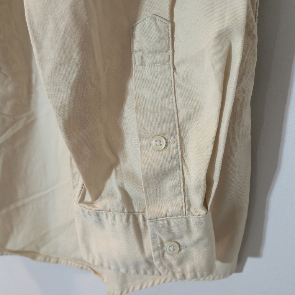 Polo Ralph Lauren XXL Beige Oxford Shirt Made In Canada 90s Vintage - Picture 9 of 12